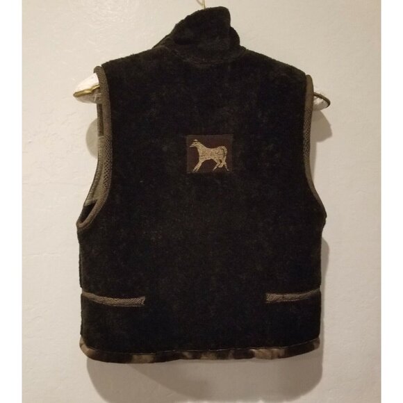 K.D Spring Women's Sleeveless Zip-Up Fleece Sweater Vest Size Small in Brown Tan - Picture 2 of 8